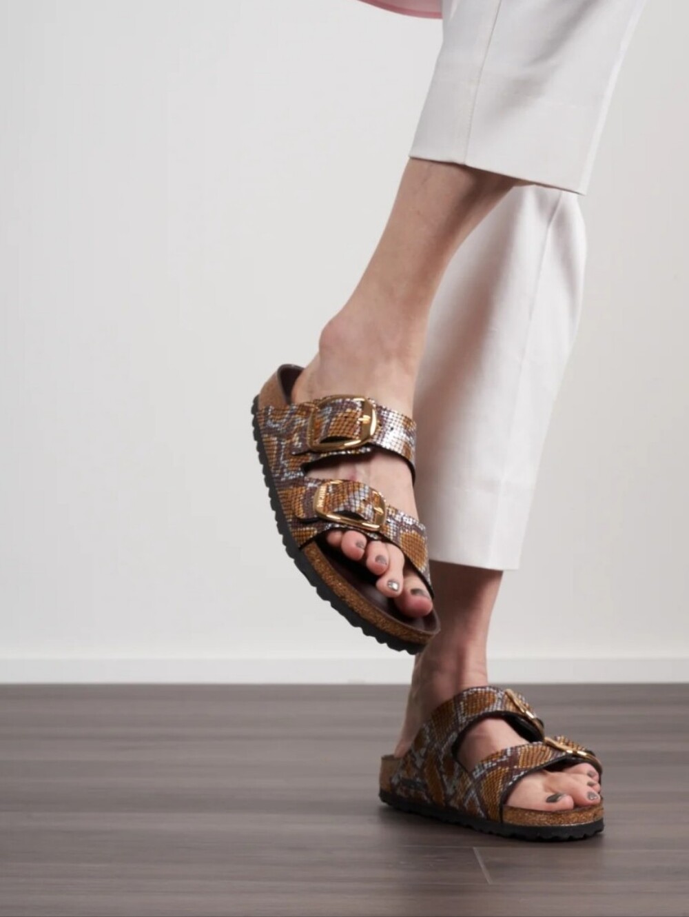 Birkenstock Arizona Big Buckle Python Brown Size 8 - Picture 2 of 10
